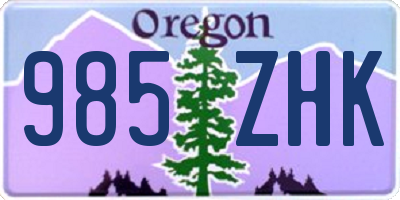 OR license plate 985ZHK