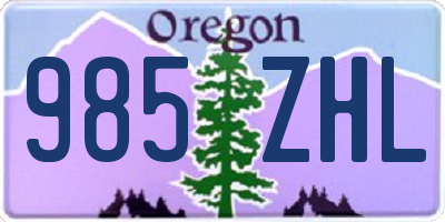 OR license plate 985ZHL