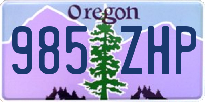 OR license plate 985ZHP