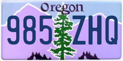 OR license plate 985ZHQ