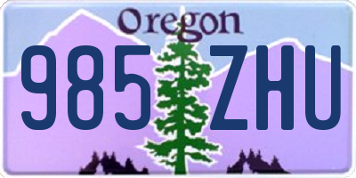 OR license plate 985ZHU