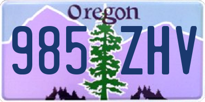 OR license plate 985ZHV
