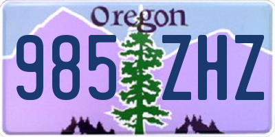 OR license plate 985ZHZ