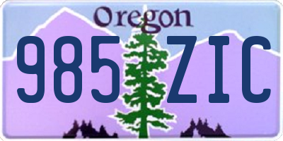 OR license plate 985ZIC