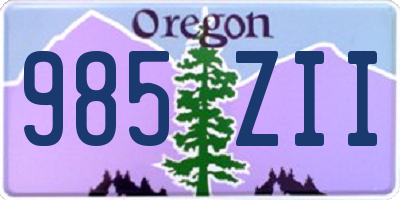 OR license plate 985ZII