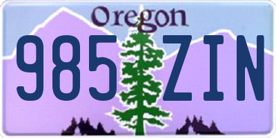 OR license plate 985ZIN