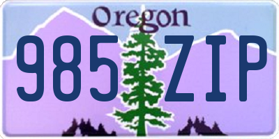 OR license plate 985ZIP