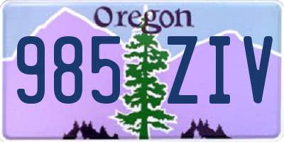 OR license plate 985ZIV