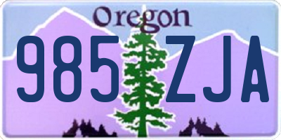 OR license plate 985ZJA