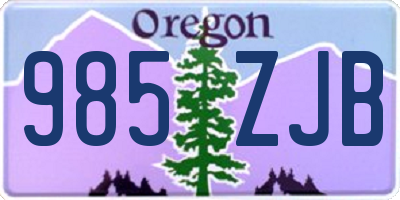 OR license plate 985ZJB