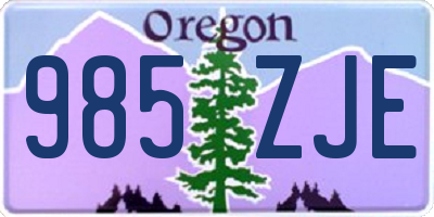 OR license plate 985ZJE