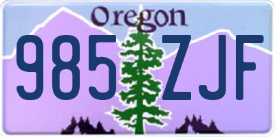 OR license plate 985ZJF