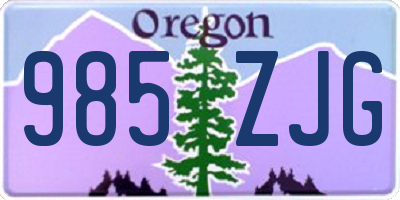 OR license plate 985ZJG