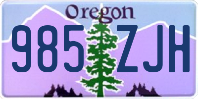 OR license plate 985ZJH