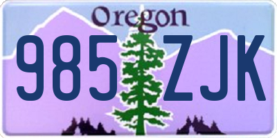 OR license plate 985ZJK