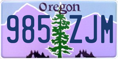 OR license plate 985ZJM