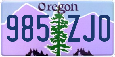 OR license plate 985ZJO