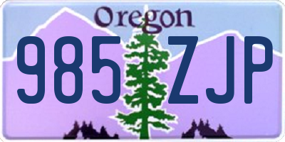 OR license plate 985ZJP