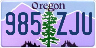 OR license plate 985ZJU