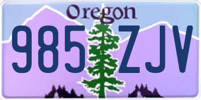 OR license plate 985ZJV