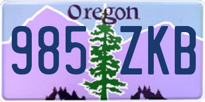 OR license plate 985ZKB