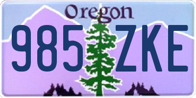 OR license plate 985ZKE