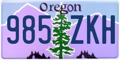 OR license plate 985ZKH