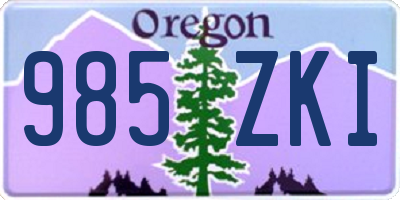 OR license plate 985ZKI
