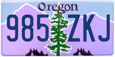 OR license plate 985ZKJ