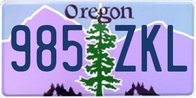 OR license plate 985ZKL