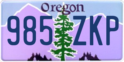OR license plate 985ZKP