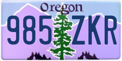 OR license plate 985ZKR
