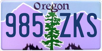 OR license plate 985ZKS