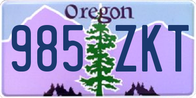 OR license plate 985ZKT