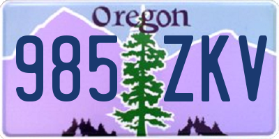 OR license plate 985ZKV