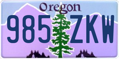 OR license plate 985ZKW