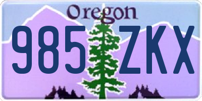 OR license plate 985ZKX