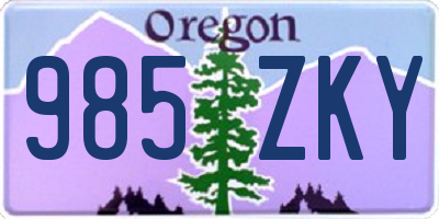 OR license plate 985ZKY