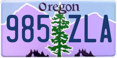 OR license plate 985ZLA