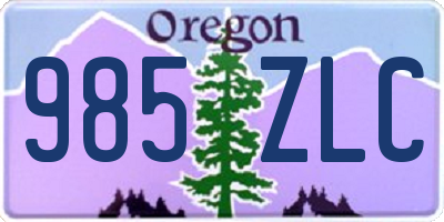 OR license plate 985ZLC