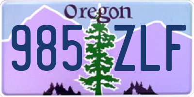 OR license plate 985ZLF