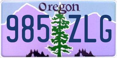 OR license plate 985ZLG
