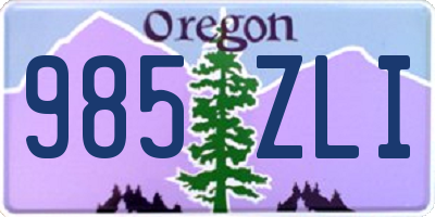 OR license plate 985ZLI