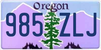OR license plate 985ZLJ
