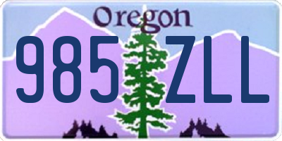 OR license plate 985ZLL