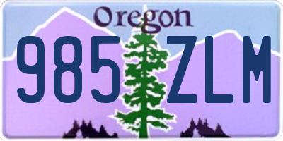 OR license plate 985ZLM