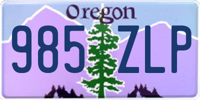 OR license plate 985ZLP
