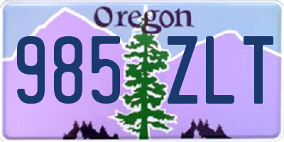 OR license plate 985ZLT