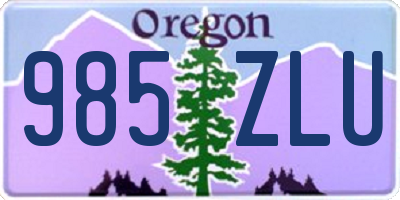 OR license plate 985ZLU