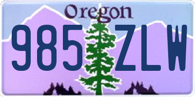 OR license plate 985ZLW